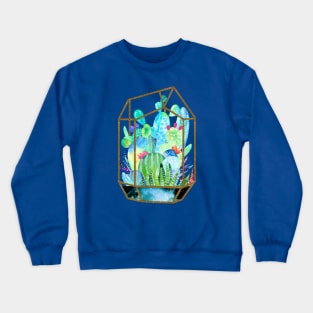 Aqua Cactus Terrarium Crewneck Sweatshirt